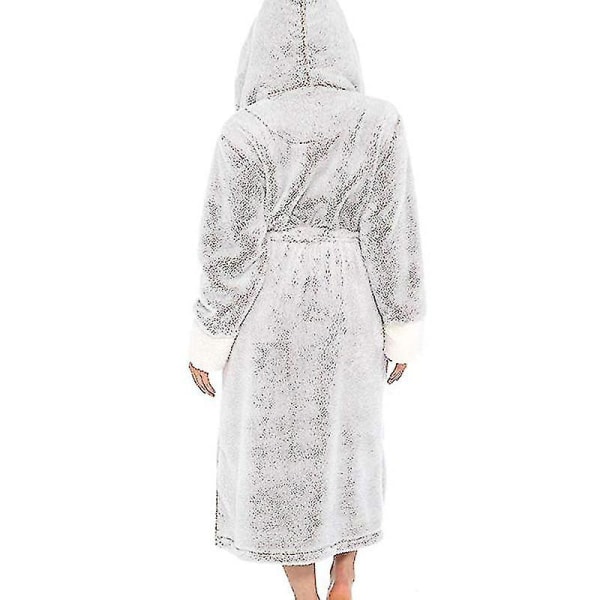 Sherpa Fleece Badekåbe Kvinder Blød Morgenkåbe Hætte Fluffy Håndklæde Badekåbe 4XL Grå 4XL Grey