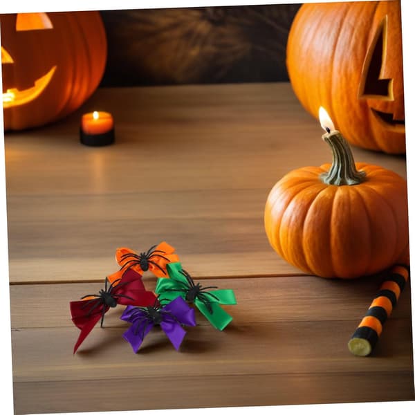 8 kpl Halloween-hämähäkkihiusklipsit, rusetit naisille, kangasrusetit