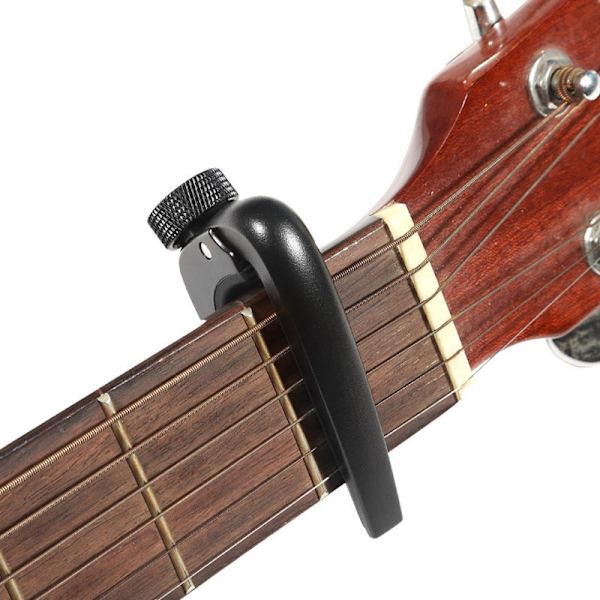 1 STK (svart) Gitar Capo, Pro Alloy Gitar Capo med skruejusteringsknapp for akustisk og elektrisk gitar, ukulele, bass og B