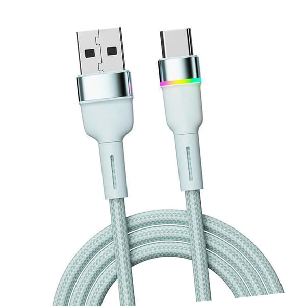 Fast Charging 3A USB C Cable - Durable Aluminum Alloy, Light Blue for Phones and Devices