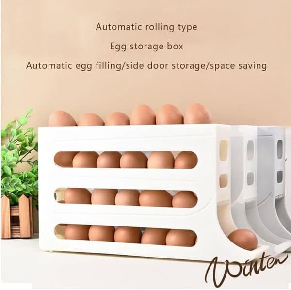 4-layer egg container for refrigerator, egg dispenser, egg holder, egg storage for 30 eggs 150 150