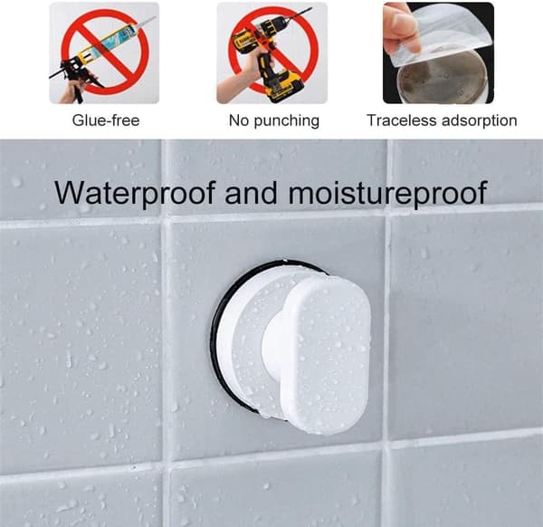 Suction Cup Door Handle for Bathroom, Super Suction Vacuum Handle with Stronger Suction Power, Vacuum Locking Ring Ensures Secure Fixation on Smooth Surfaces