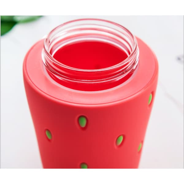 Cartoon Glass Water Bottle Kids Creative Strawberry