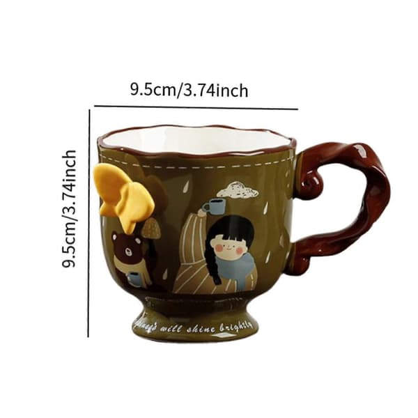Ceramic Mug Drinkware Unique Butterfly Designed Tea Mug for Friend Women Style A