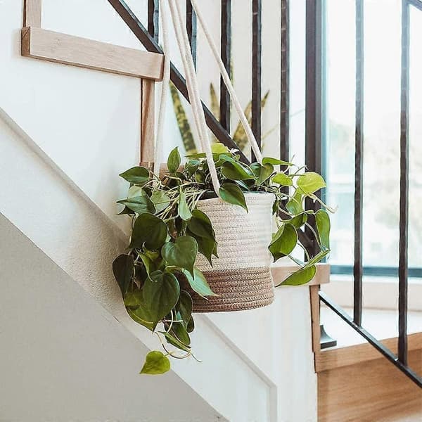 1 st Jute Hängande Blomkruka, Hängande Vävd Korg