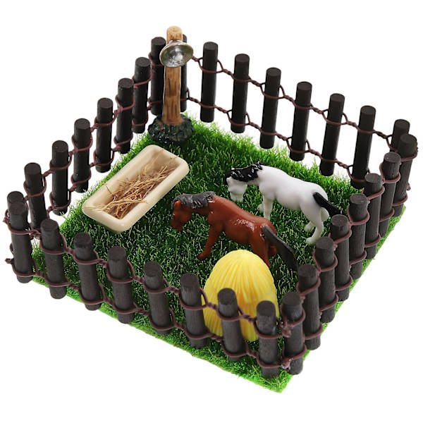 1 Sett Miniatyr Hestegård Realistisk Miniatyr Stud-gård Dekor Mikrolandskap Layout Modell Kaffe 9x9 Coffee 9x9cm