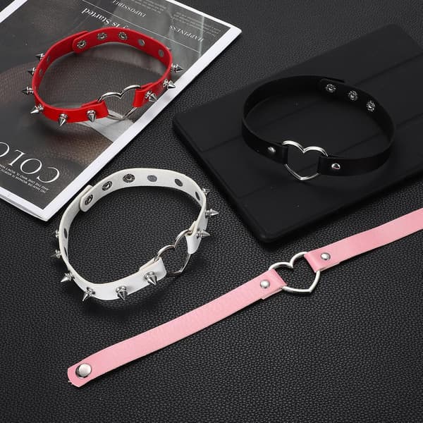 Spiked Chokers Rosa Pink