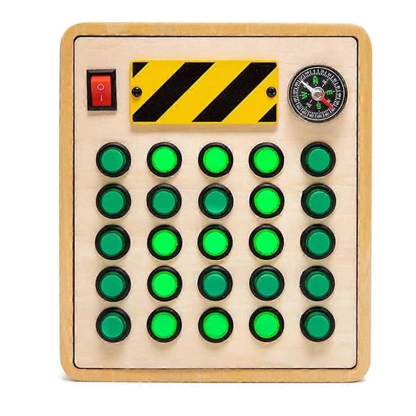 Lysande LED-knappar Aktivitetsbräda Knapp Leksak Kontrollpanel Fidget Leksak