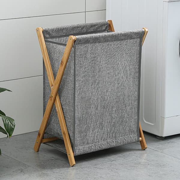 Sammenfoldelig vasketøjskurv i træ til snavsetøj, til badeværelse, balkon, soveværelse, vaskerum