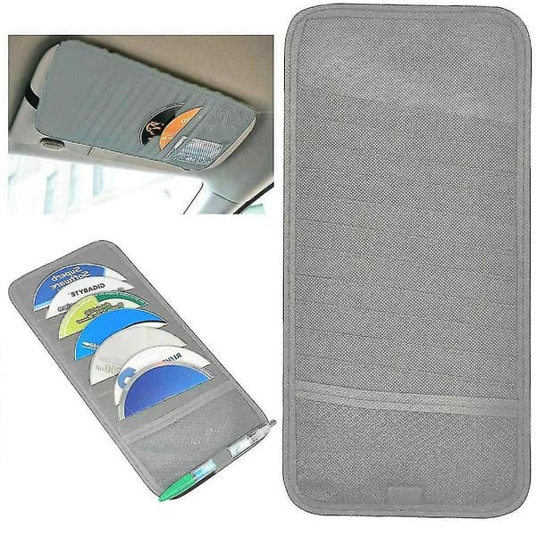 Bil Cd Clip Bil Solskjerm Holder Multifunksjonell Bil Cd Mappe Bil Kort Holder Oppbevaringsmappe