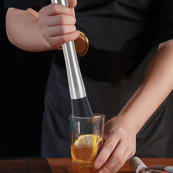 4-pakning cocktailmuddler 304 rustfritt stål fruktknuser 9,8\" lang isknuser for barfest og hjem