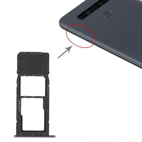 SIM-kortsfack + Micro SD-kortsfack för LG K41S LMK410EMW LM-K410EMW LM-K410 Silver Silver
