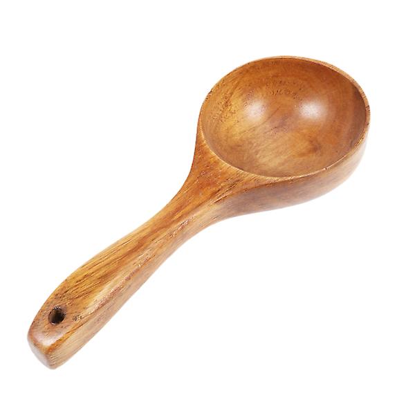 Solid Wood Vannøseskje Suppe Skje Multifunksjonell Tre Rund Vannøse Dipper For Hjem Kjøkken (Tilfeldig Stil)M M