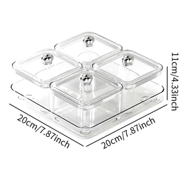 Tørret Frugtfad Opdelt Serveringsbakke til Dagligstue Spisestue Snacks hvid 2 rum white 4 grids white 4 grids optional