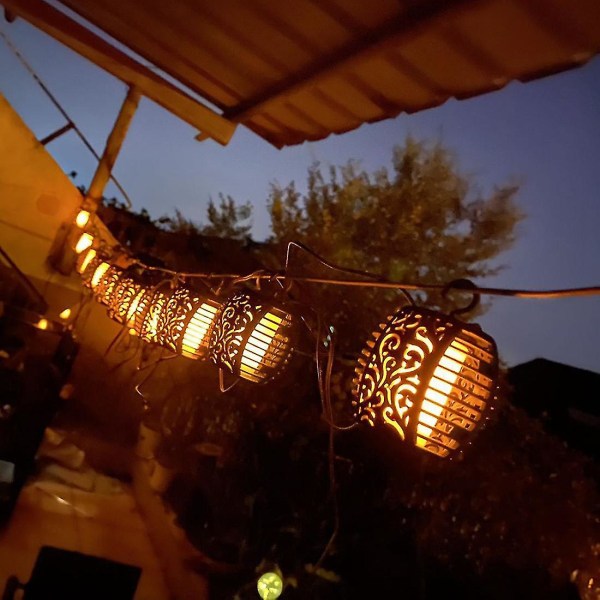 Led Solar Flame Light Outdoor Solar Garden String Lights (6 palloa)