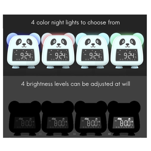 Barnväckarklocka, digital väckarklocka kompatibel med barns sovrum, barns sömntränare, wake up Light Nig