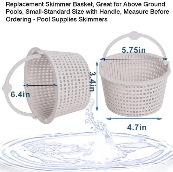 Skimmer Basket Compatible with Hayward Automatic Skimmers with Handle Replaces (2 Pcs)