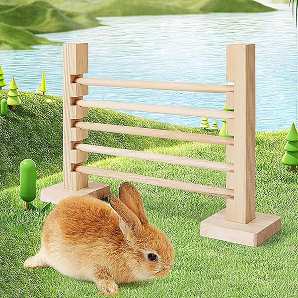 Rabbit Agility Training Hurdle, Height-Adjustable Rabbit Hurdle, Wooden Hurdle for Rabbits