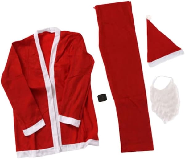 5 stk. julemandskostume i non-woven stof til voksne