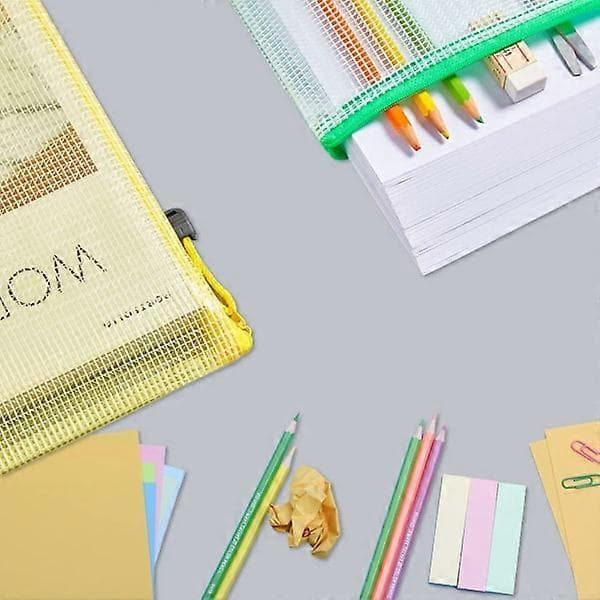 10 Stykker Mesh Lynlåspose Dokumentmappe, Lynlåspose til Organ