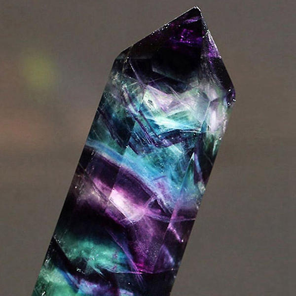 Naturlig Fluorit Krystalstav Reiki Healing Krystal Tårn Hexagonalt Facetteret Prisma Kvarts Sten Figur