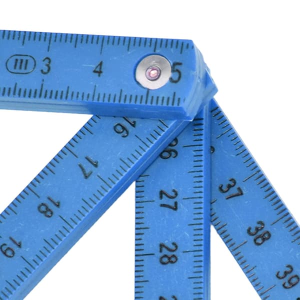 2-pak Mini Foldbare Linealer - 0,5m - Foldbar Lineal til Lægning af Snedkerplader (Blå)