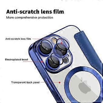 Magnetisk etui med kortlomme og RFID-beskyttelse i læder til iPhone 16 Pro Max Style C Style C