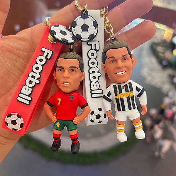 Fodbold Ronaldo Figur Fodboldstjerne Nøglering Taskevedhæng A A A