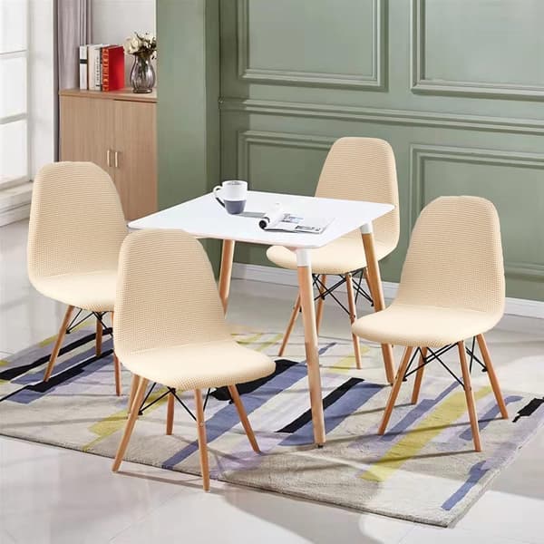 Set med 6, skandinaviska stretchiga stolsöverdrag för matstolar, Jacquard Elas