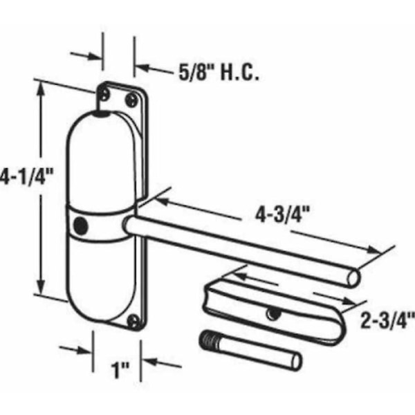 20-70kg Hvid Zink Legering Justerbar Overflademonteret Automatisk Lukning