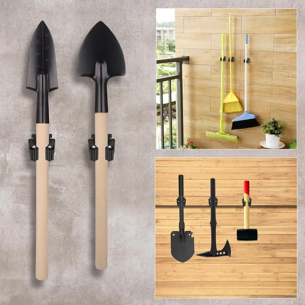 6-pack Tool Holder, Broom Holder Wall, Broom Holder, Wall, Garden Tool Holder, Wall Mount for Mop, Broom, Dustpan, Tools