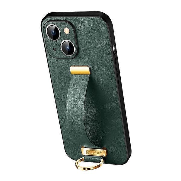 For iPhone 13 SULADA Cool Series PC + Leather Texture Skin Feel Shockproof Phone Case (Black)
