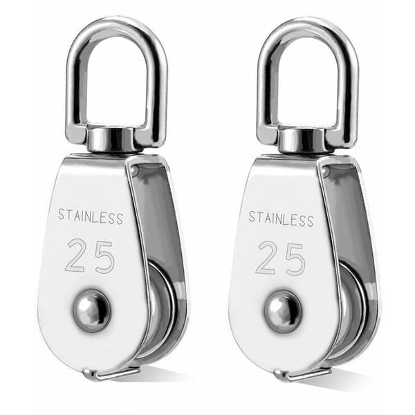 2 Pcs 304 Stainless Steel Pulley M25 Lifting Pulley Load Roller PZCC