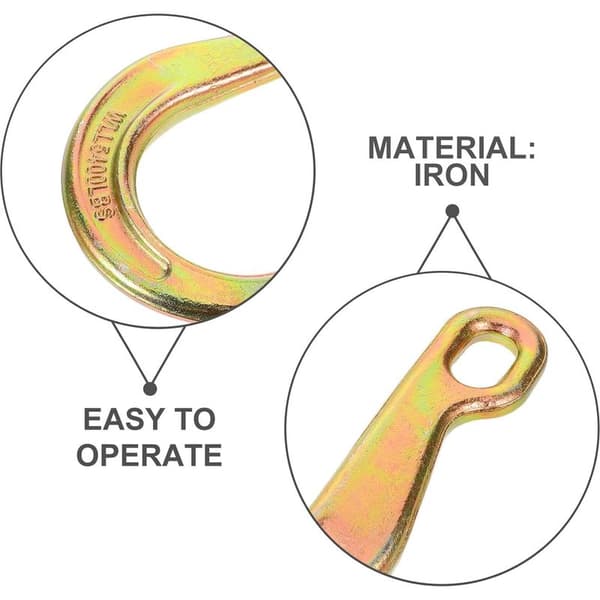 Towing Accessories Rustic Iron J-Hooks, Galvanized 8-inch Hooks, Suitable for Tow Trucks and Heavy Transport Vehicles