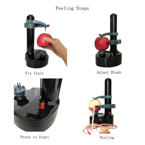 Electric Potato Peeler, Kitchen Vegetable Peeler, Rotating Quick Peeler [Black]