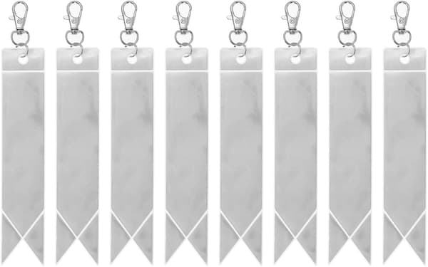 8 stk. sikkerhedsrefleks, refleksvedhæng, sikkerhedsnøglering med clips