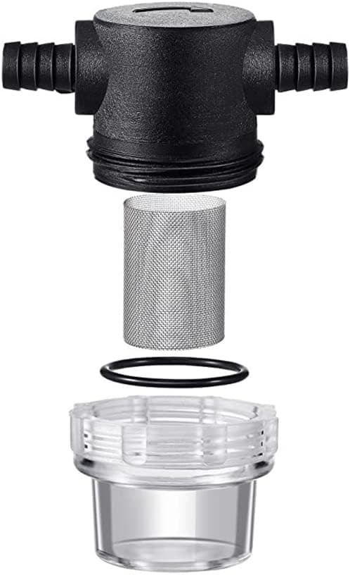 3/8 inch Water Pump Strainer 50 Mesh Stainless Steel Screen RV Pump Filter Twist Hose Strainer