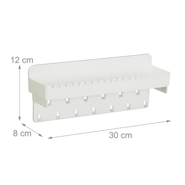 White Self-Adhesive Jewelry Holder with Shelf