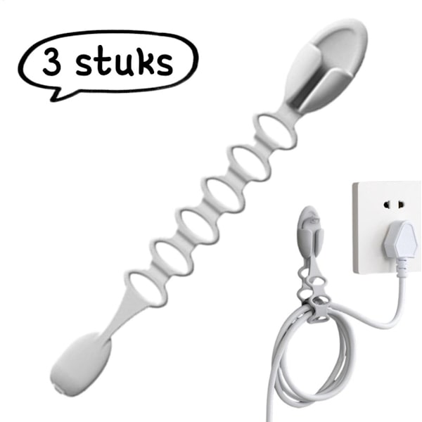3-piece cable organizer, wall-mounted without perforation, silicone cable organizer for kitchen table, multifunctional cable