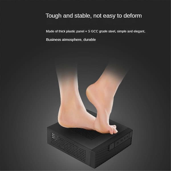 M06 Mini Desktop Chassi MINI-ITX PC-chassi Mångsidigt och Effektivt Industriellt Kontrollchassi med Fot