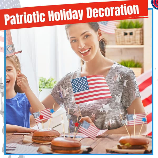 200 stk 4. juli hvit for tommer fest Blue, Red, White,Gray Star