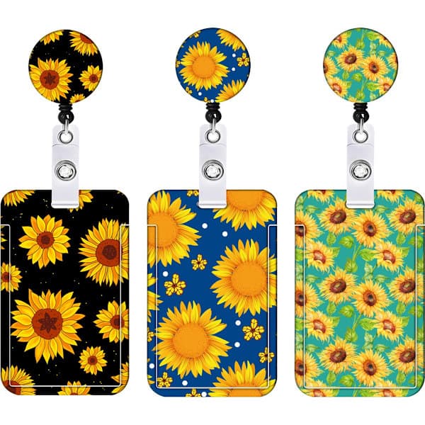Branded Case - Keychain - With ID Card Holder and Retractable Clip - One Black Piece