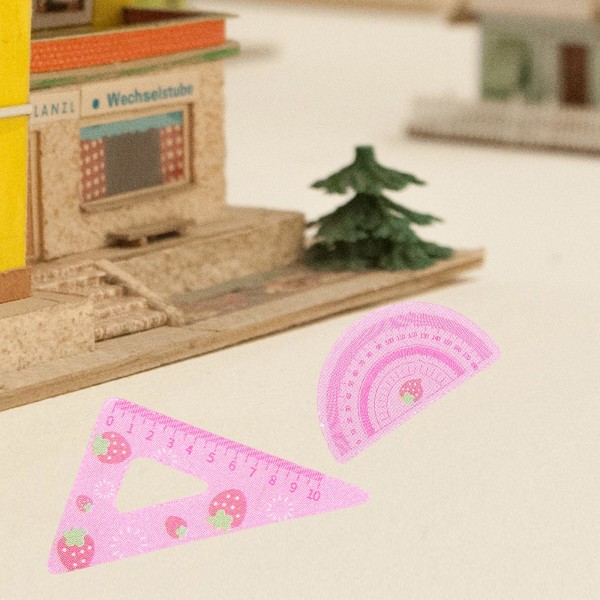 4 st Miniatyrlinjaler Minihus Skalalinjaler Miniatyrdocka Skolmaterial 1 12 SkalatillbehörP Pink 2.8x1.1cm