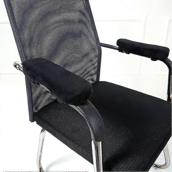 Extra Thick Chair Armrests with Memory Foam Armrests 2 Pieces Chair Armrests (Black)