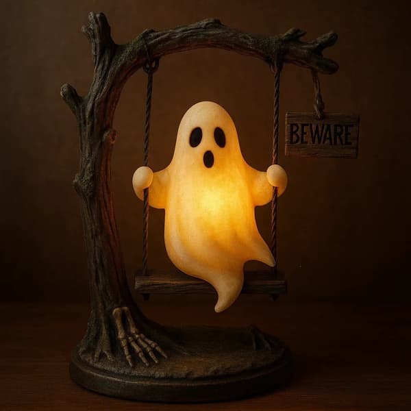 Resin Ghost Lamp for Halloween Decoration Ghost Swing L Ghost Swing Light No lights