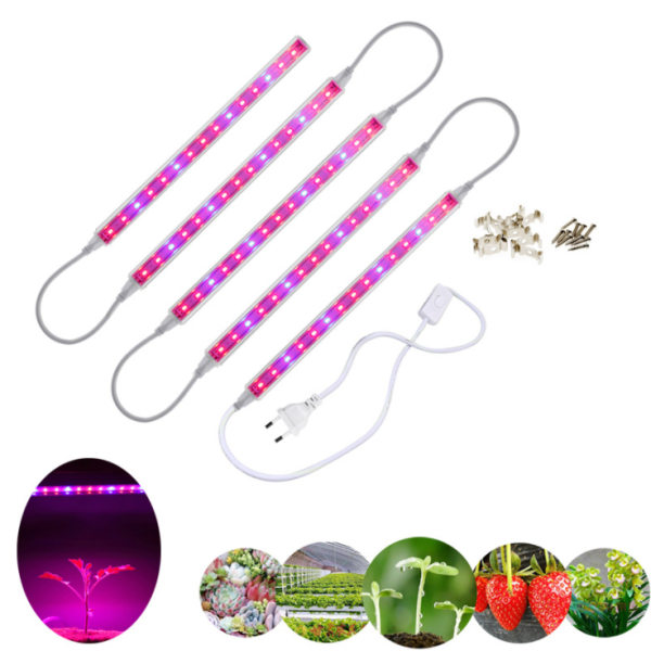 LED Plant Fyldlys t5 Strip Plant Vækstlys Sukkulenter Blomster Grøntsagslampe 6W + Strømkabel