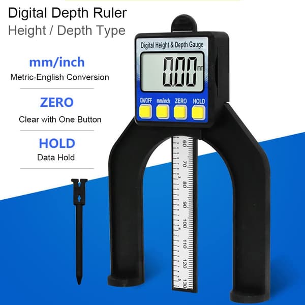 80 mm digital dybdemåler, højdemåler, LCD-display målelære til bordsav, tykkelsesmåler