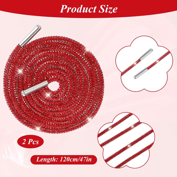 2 stk. rød rhinestone-glitter for