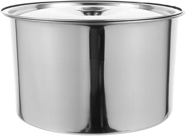 Blandebolle i rustfritt stål med lokk, dyp rustfri stålbolle, matlagings- og bakeverktøy, sølv 22 cm