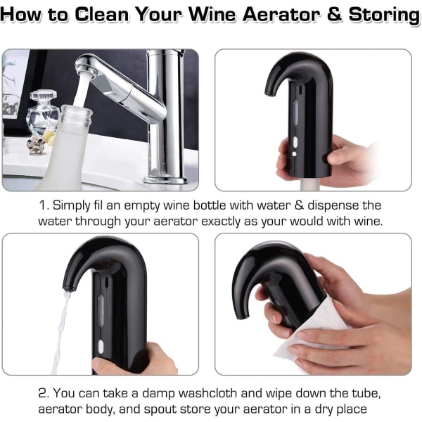 Elektrisk vinluftare, en-touchs bärbar vinkaraff och vindispenserpump för rött och vitt vin, multismart automatisk dispenser